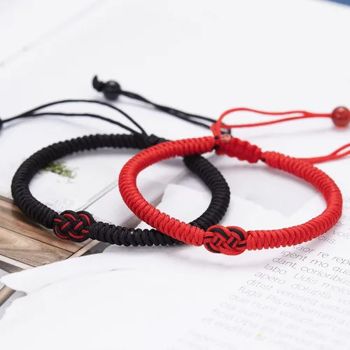 Vista 2 de RINHOO Forever Lovers - Juego de 2 pulseras de acero inoxidable con infinitos, cuerda trenzada de cuero, pulsera de muñeca ajustable de 7 a 9