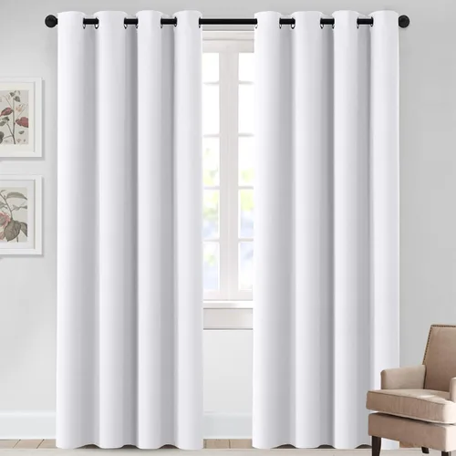 Vista 18 de MeilleMaison Cortinas opacas para dormitorio, con aislamiento térmico, oscurecimiento de habitación, cortinas insonorizadas para ventana, cortinas