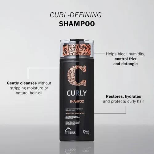 Vista 2 de TRUSS Champú para cabello rizado, queratina y aceite de aguacate