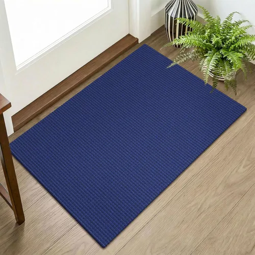 Vista 190 de KOZYFLY - Tapete para puerta de interior, lavable, pequeña, antideslizante, con respaldo de goma, felpudo de algodón para el hogar, color negro