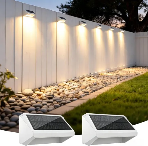 Vista 26 de Luces solares para valla al aire libre, paquete de 12 luces RGB Blanco
