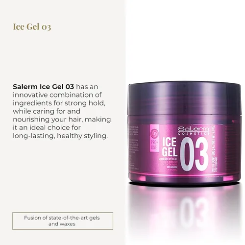 Vista 2 de SALERM - Gel para peinar el cabello - Gel de hielo 0.1-6.8 fl oz - Fuerte fijación - Gel de aspecto húmedo - Agarre e hidratación del cabello - Con