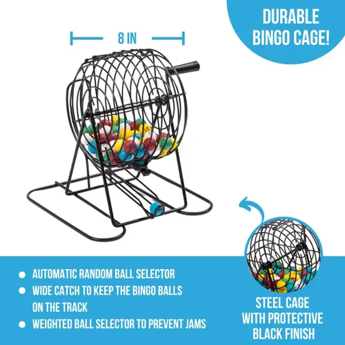 Vista 5 de Juego de bingo Deluxe de Regal Games con bombo, tabla, bolas, 18 tarjetas y fichas