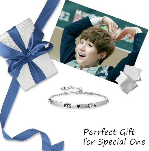 Vista 6 de Eigso KPOP Bangtan Boys Bracelet Love Yourself Chain Bracelet SUGA JIN JIMIN V JHOPE RM JK KPOP Army Fans Gifts KPOP Army Korean Group ARMY Gift