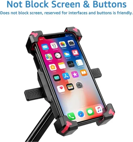 Vista 5 de Soporte genérico para móvil para bicicleta, universal, para scooter, espejo retrovisor, teléfono celular a la moda (negro A)