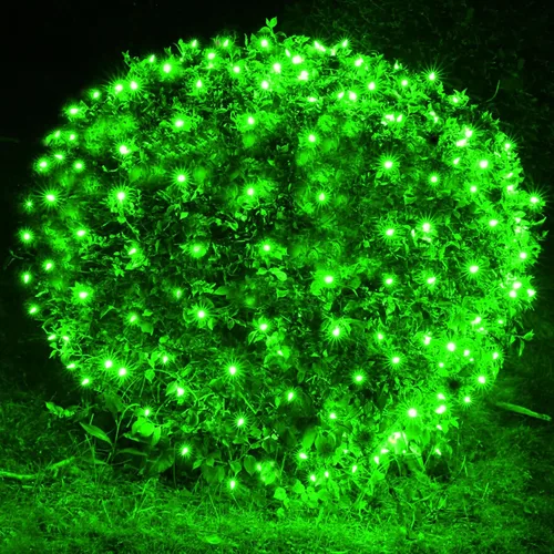 Vista 10 de Meteds Red de luces LED de Navidad para exteriores, 100 luces LED de 5 x 5 pies conectables, 8 modos de malla, 29 V enchufables, impermeables