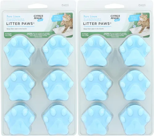 Vista 10 de Citrus Magic Patas eliminadoras de olores para mascotas, lino fresco, 6 patas Absorbedor de olores para cajas de arena para gatos, ambientadores