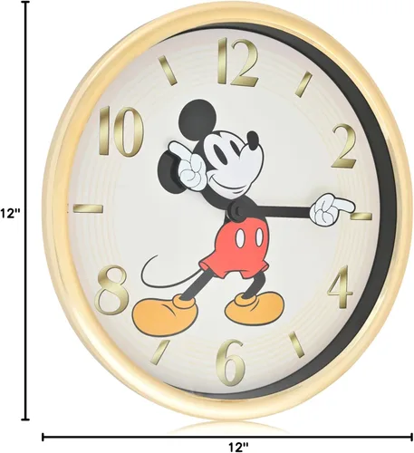 Vista 3 de Accutime Mickey Mouse 871776 Retro Art Master - Reloj de pared, color blanco