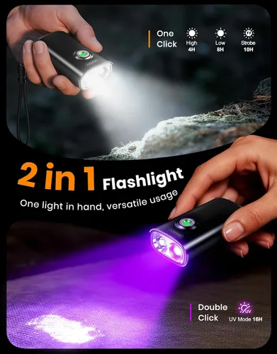 Vista 2 de 1200LM linterna brillante EDC del bolsillo recargable con la luz