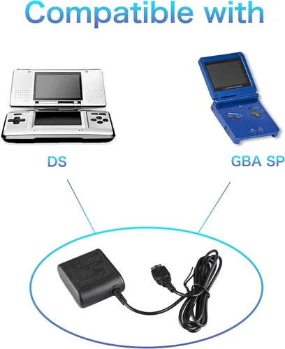 Vista 2 de Cargador para Gameboy Advance SP, adaptador de corriente alterna, cable de carga para Nintendo DS y Gameboy Advance SP (GBA SP) 5.2V 450mA
