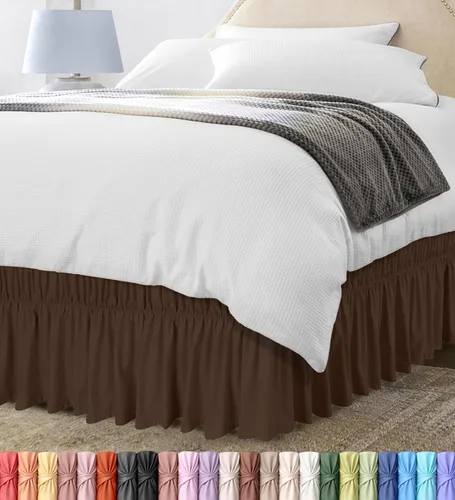 Vista 7 de Utopia Bedding Falda de Cama Elástica Twin - Volante de Fácil Colocación - Falda de Cama de Microfibra con Cinturón Elástico Ajustable Caída