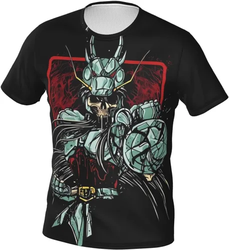 Vista 2 de Saint Anime Seiya - Camiseta de manga corta para hombre, suave, casual, unisex, cuello redondo, camiseta de entrenamiento