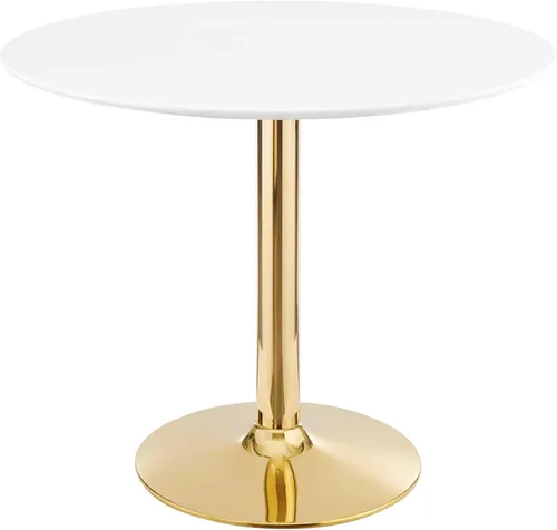 Vista 24 de Modway EEI-4746-GLD-BLK Verne - Mesa de comedor de mármol artificial de 28 pulgadas, color negro dorado