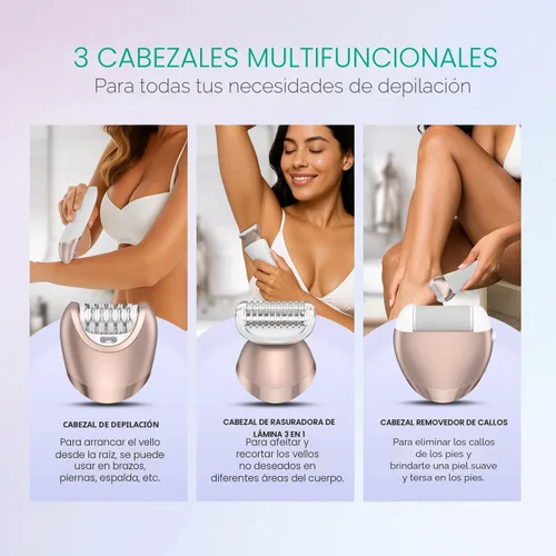 Vista 6 de VOYOR Depiladora para mujer, depiladora 3 en 1 para mujeres, depiladora depiladora para piernas y brazos con 30 pinzas, afeitadora eléctrica