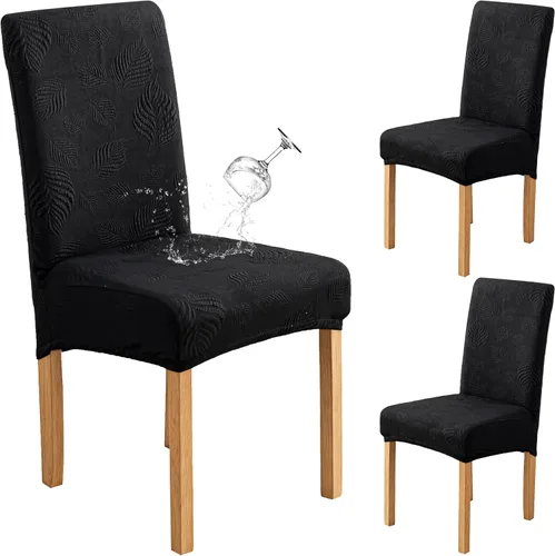 Vista 47 de Genina - Juego de 2 fundas impermeables para sillas de comedor, fundas para sillas de cocina, color beige