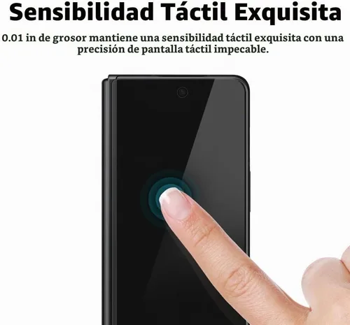 Vista 4 de [Paquete de 2+2] Protector de pantalla anti-espía para Samsung Galaxy Z Fold 3, 2 piezas en el interior + 2 piezas frontal flexible EPU película