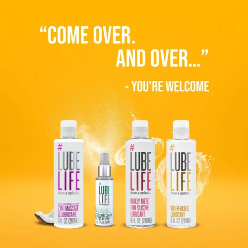 Vista 9 de LubeLife Staycation Combinación de masaje y lubricante 2 en 1, espray de retardo de control climax de 2 onzas líquidas, a base de agua, 8 onzas