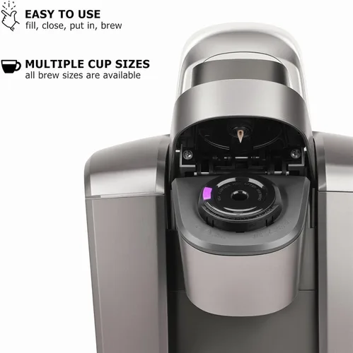 Vista 5 de Paquete de 4 tazas K reutilizables para cafeteras Keurig 2.0 y 1.0, cápsulas de café recargables universales compatibles con Keurig K-Mini, Duo