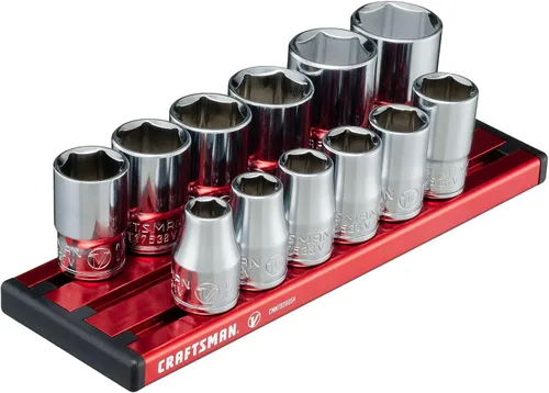 Vista 9 de CRAFTSMAN Serie V Juego de zócalos, SAE poco profundo, unidad de 3/8 pulgadas, 12 piezas (CMMT17330V)