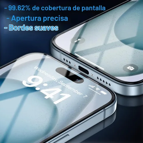 Vista 6 de Uyiton - Protector de pantalla anti-luz azul para iPhone 15