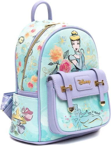 Vista 3 de Mini mochila de moda de cuero vegano Cenicienta de 11 pulgadas, Azul, Classic