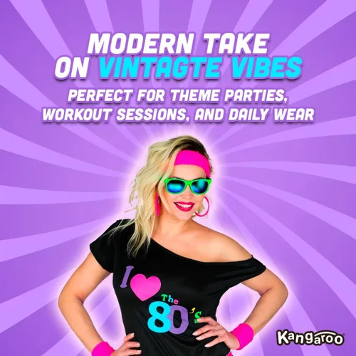 Vista 4 de Kangaroo Disfraces de Halloween - I Love The 80's Shirt