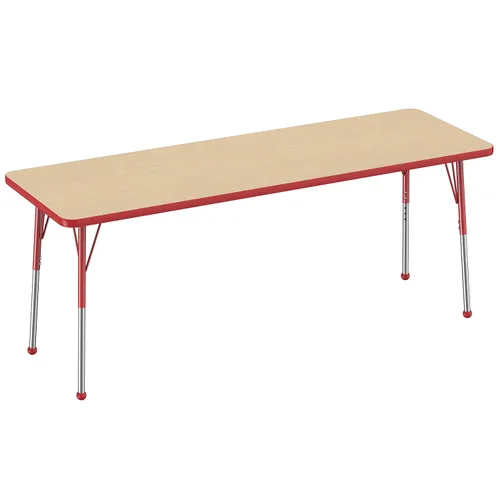 Vista 47 de FDP - Mesa rectangular para actividades escolares y de oficina (24 x 36 pulgadas), patas estándar con deslizadores giratorios, altura ajustable