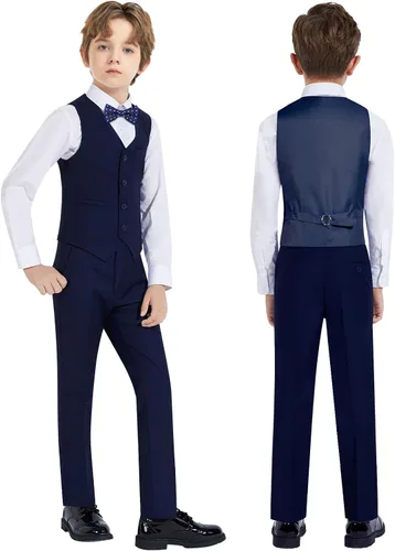 Vista 3 de Almighty Magic Trajes formales para niño, 5 piezas, conjunto de traje de vestir con anillo
