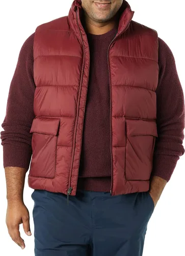 Vista 3 de Tienda Essentials Chaleco acolchado con forro de sherpa resistente al agua para hombre