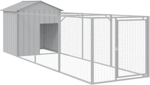 Vista 16 de vidaXL Casa para Perros con Techo Antracita 46.1"x239.8"x48.4" Acero Galvanizado