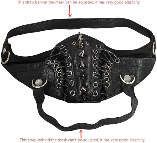 Vista 5 de PUNK RAVE - Máscara punk para hombre diseño de hip hop estilo fresco para Halloween para fiestas