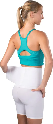 Vista 2 de Saunders S'port All Back Support with White Compression Shorts: Mujer, S (Cintura: 25" - 28")