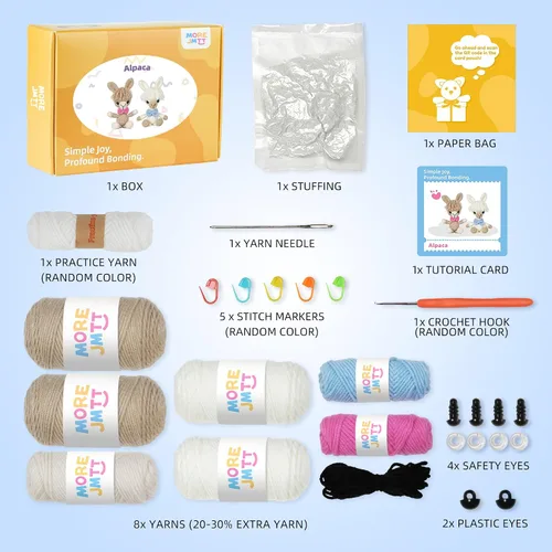 Vista 2 de Kit de ganchillo MOREJMTT para principiantes, kit de tejer, equipado con videotutoriales paso a paso, kits de ganchillo para adultos y jóvenes, kit