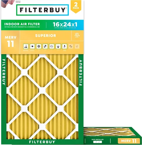 Vista 14 de Filterbuy Filtro de aire MERV 11 de 8 x 14 x 1 pulgadas para defensa de mascotas y alergias (paquete de 2), filtros electrostáticos plisados