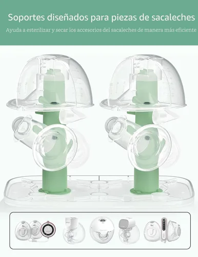 Vista 5 de Momcozy Esterilizador y secadora de botellas grandes de 3 capas y kit de cepillo para botellas Momcozy Verde