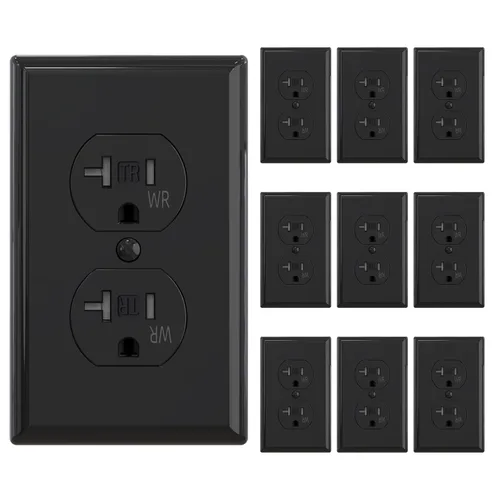 Vista 15 de ELEGRP Receptáculo dúplex con placa de pared, toma de pared eléctrica estándar de 20 A 125 V, resistente a manipulaciones TR y resistente a