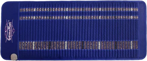 Vista 3 de Isabella- Tapete azul con piedra de cristal de obsidiana de amatista infrarrojo lejano (59 pulgadas de largo x 24 pulgadas de ancho) - Ion negativo