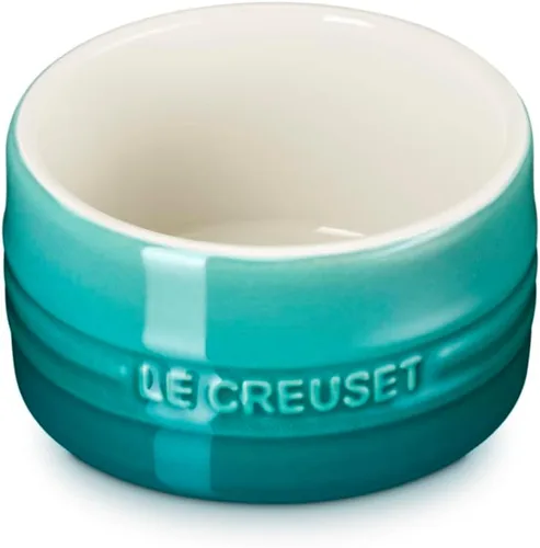 Vista 8 de Le Creuset - Ramequín redondo de cerámica de pared recta, 7 onzas, Oyster Ostra