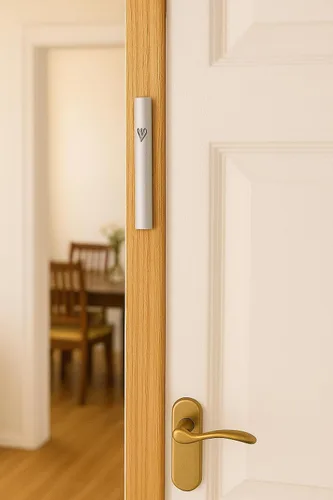 Vista 2 de My Daily Styles Caja clásica de aluminio plateado Mezuzah con espinilla adjunta en hebreo, 5