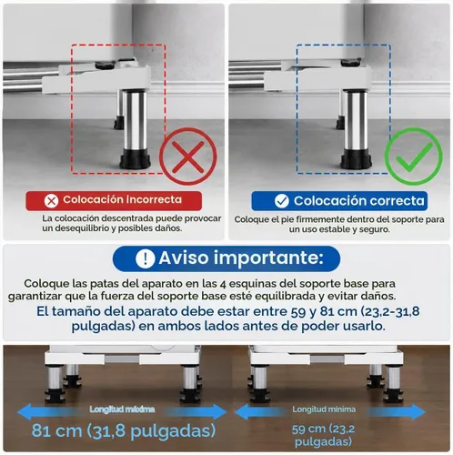 Vista 4 de SEISSO Mini soporte para refrigerador de altura ajustable de 7 a 8.2