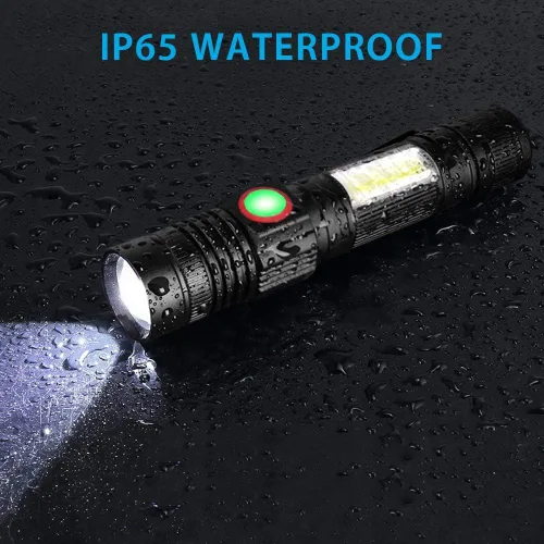 Vista 7 de Hoxida Linterna recargable LED (batería incluida), linterna LED magnética con luz lateral COB, 1200 lúmenes, LED súper brillante, impermeable