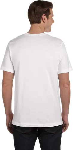 Vista 3 de Bella + Canvas Jersey manga corta bolsillo camiseta (3021), blanco, XL