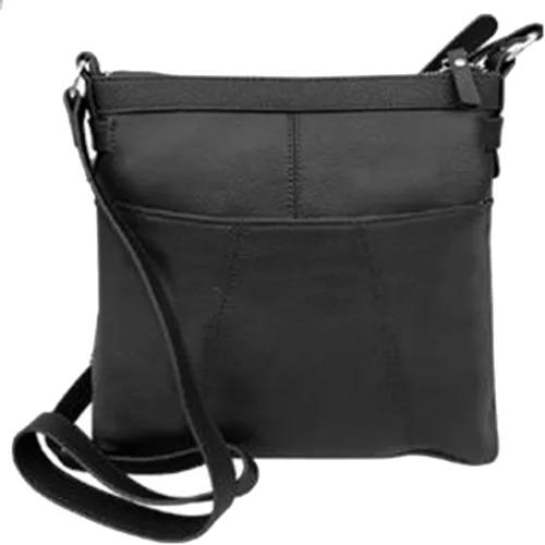 Vista 2 de SILVERFEVER Bolso cruzado grande de cuero para mujer, resistente al agua