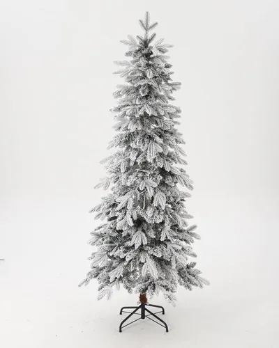 Vista 2 de Árbol de Navidad de lápiz blanco de 7 pies con 300 luces LED