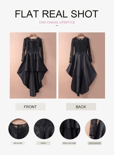 Vista 5 de Bdcoco Vestido de fiesta de cóctel con encaje floral para mujer vestido de noche
