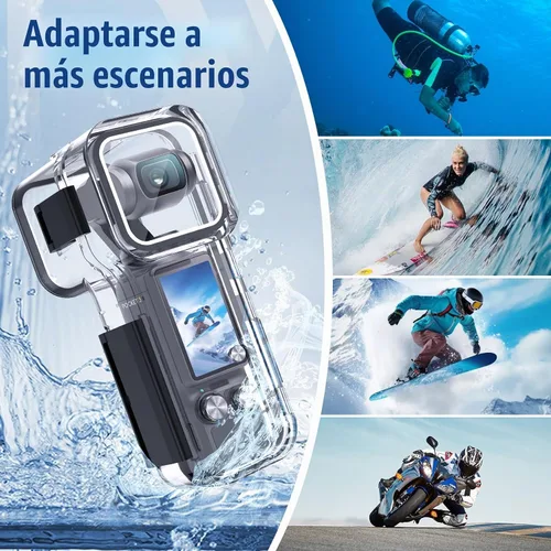 Vista 5 de Carcasa impermeable para DJI Osmo Pocket 3, pantalla táctil subacuática buceo carcasa protectora impermeable hasta 164.0 ft/164/ft con soporte