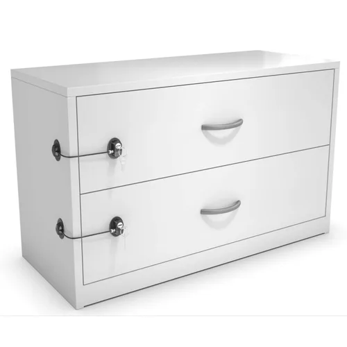 Vista 5 de HavenHause - Cerradura de seguridad infantil para refrigerador, gabinete, cajón, congelador y puerta con 2 adhesivos extra fuertes, color negro