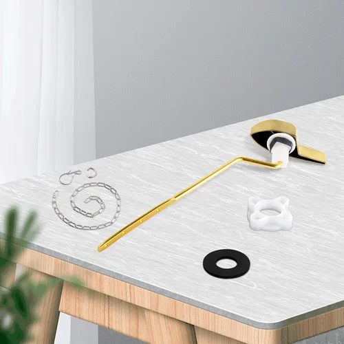 Vista 8 de Reemplazo universal de la manija del inodoro de oro cepillado, montaje lateral/ángulo Manija de inodoro compatible con Kohler