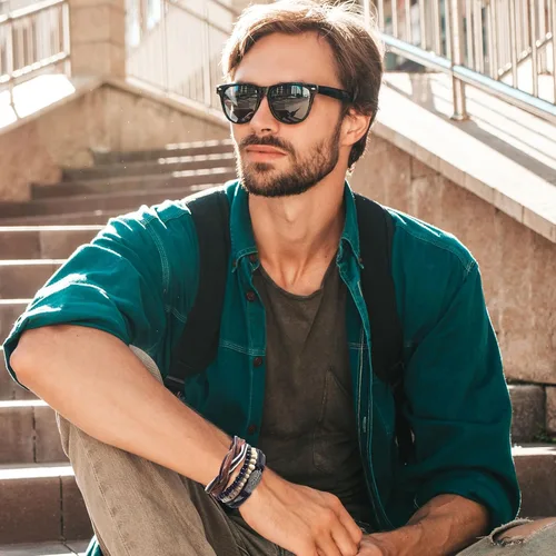 Vista 4 de Long tiantian Pulseras de cuero para hombre, estilo hippie, apilables, estilo bohemio, trenzadas, de los años 70, trajes de joyería para hombres