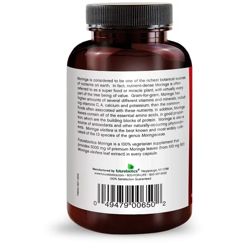 Vista 7 de FutureBiotics Moringa 5000 mg 60 Vegetarian Capsules